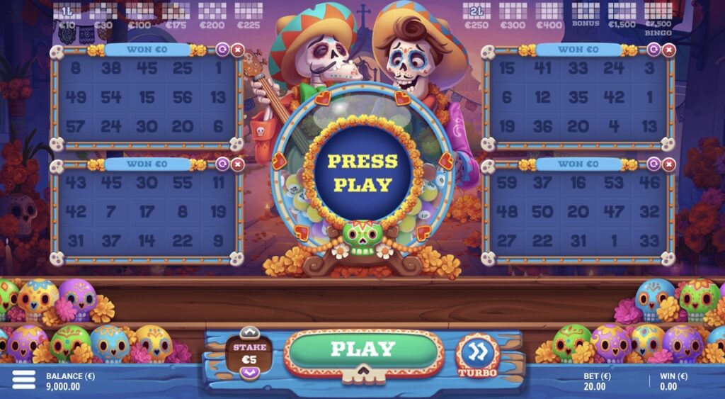 Calavera bingo screenshot